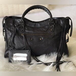 BALENCIAGA CITY BAG CLASSIC MOTORCYCLE BAG BLACK WITH MIRROR F/W 2011